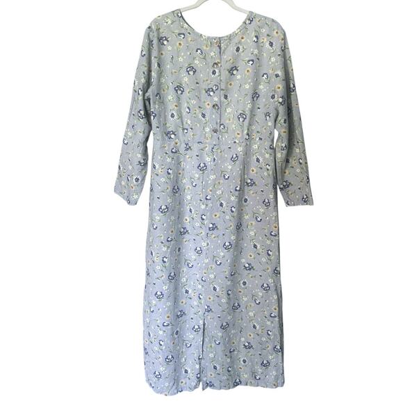 Madison Scott VTG Floral Maxi Dress Women's 14 Linen Blend Cottagecore U.S.A. - Picture 2 of 5